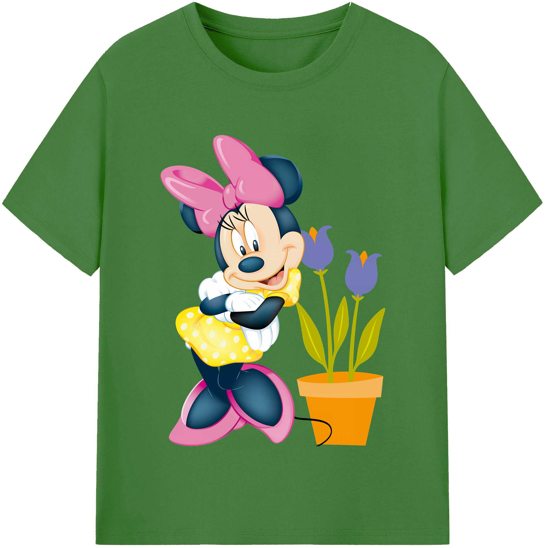 （画像用） ミッキーマウス Mickey Mouse レディースカジュアルプリントTシャツ（綿100％）